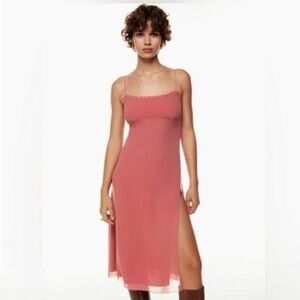 Aritzia Wilfred Sister Midi Dress Warm Sienna Red Size 12